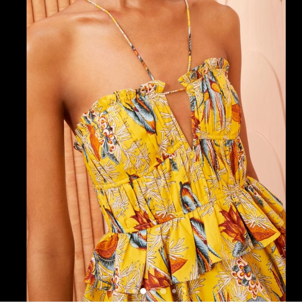 Ulla Johnson Josefine Yellow Floral Maxi Dress - Picture 6 of 15